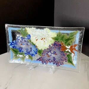 13.5" Hydrangea Rectangle Plate by Peggy Karr